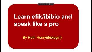 learn efik and ibibio language (common phrase)#learnefikandibibiolanguage