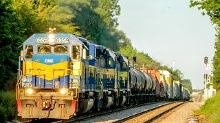 1080p HD: Soaring EMD 645 Motors on DME SD40-2's - Roselle IL.