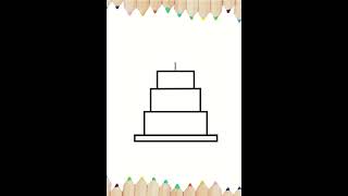 #shorts How to draw 🎂 CAKE 🎂Step By Step Draw Cute Inspiration #cute #ytshorts #youtuber #drawing