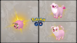 Pokemon Go: Evolving Shiny Lechonk into Shiny ♂&♀ Oinkologne