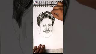 Easy-to-draw Kapil Dev portrait sketch | #365dayschallenge Day221