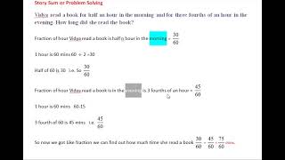 Grade 4 Math - Fraction : Story Sum or Problem Solving