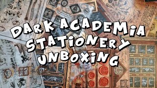 Dark academia stationery unboxing