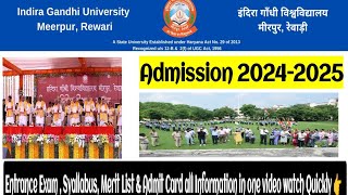 IGU ADMISSION 2024-25 ENTRANCE SYALLABUS || IGU MEERPUR REWARI ADMISSION|| #VKKARTIK #igumeerpur