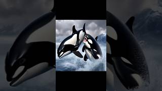 Orca whales vs Sperm whale showdown !🐋🐳 #viralvideo #wildlifebattle