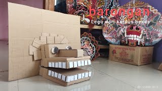 membuat barongan Lego dari kardus || bocil TK pun bisa membuatnya