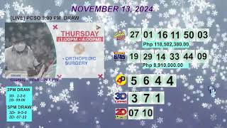 [LIVE] PCSO 9:00 PM DRAW - NOVEMBER 13, 2024 LOTTO RESULTS