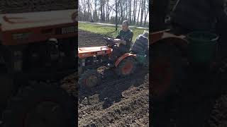 Kubota B6000 посадка картоплі