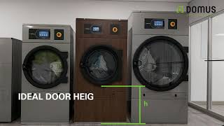 Industrial dryer for laundry with ergonomic and big door  www.domuslaundry.com