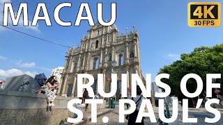 🇲🇴 Grand Lisboa to Ruins of St. Paul’s Macao Walking Tour [4K 30fps]