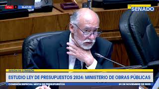 Senador Flores Acusa Ineficiencia y Baja Ejecución Presupuestaria en MOP.