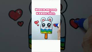 Dibujo helado KAWAII fácil.  #videoshorts #art #drawing #icecream #kawaii #easy #shorts