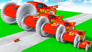 McQueen Transforming to Big & Small SAW Monster truck MCQUEEN in Teardown!