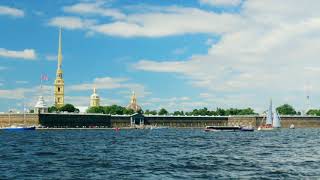 Russia St. Petersburg Neva River fortress panorama