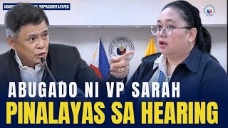 ABUGADO NI VP SARAH PINALAYAS SA COMMITEE SA HEARING