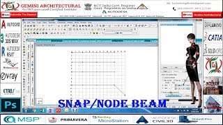 Staad Pro Snap Node Beam Part -5 Hindi Tutorial(Gemini Architectural)