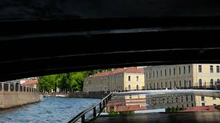 Russia St. Petersburg under bridges on the River