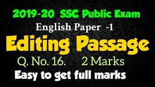 Editing Passage, Q. No.16. English paper -1 Easy steps to get 2 marks