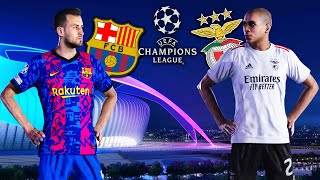 Barcelona vs Benfica ● Champions League Highlights | eFootball 2022 Prediction | PEStation