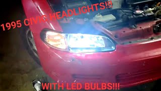 1995 Honda Civic Headlight Replacement and Cold Air Intake Installation