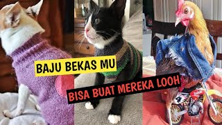 DAUR ULANG BAJU BEKAS JADI OUTFIT LUCU BUAT PARA KESAYANGAN KITA