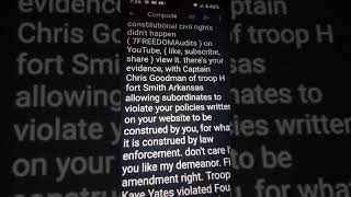 Colonel, Ar. St. 50‼️: letter of intent to sue, violations constitutional rights. checks in the mail