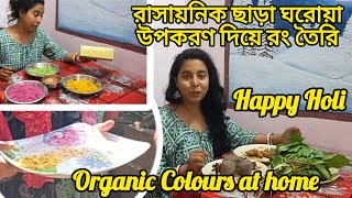 রাসায়নিক ছাড়া ঘরোয়া উপকরণ দিয়ে রং তৈরি Organic Holi Colours #diy #natural #colors