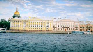 Russia St. Petersburg panorama of the city from the river Neva