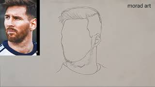 Messi drawing in pencil step by step