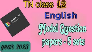 TN Class12| English Model Question papers | 5 sets |Saromaths