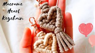 DIY Macrame Heart Keychain | Mini Macrame Keychain| Easy and Cheap| Macrame Valentines hearts