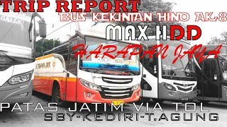 HARAPAN JAYA MAX HDD-PATAS VIA TOL...HINO AK8 bus kekinian...