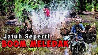 Tak Tanggung ngGas,,!Motor Langsir Bermuatan sawit Trabas Track Banjir #MasJc-4