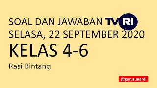 Soal Jawaban TVRI Kelas 4-6 Selasa, 22 September 2020