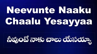 Neevunte Naaku Chaalu Yesayyaa Telugu/ English Lyrics | Telugu Christian Song | Worship Team