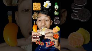 Emoji Food Eating Challenge 🥵||Noodles🍜Mango🥭,Chocolate,🍩,🍊🍳🍭🐿️#shorts #mukbang #food