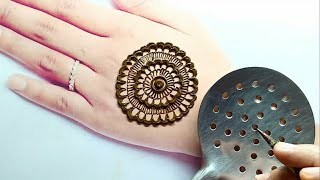 Very easy and simple mehndi tricks  | mehndi design with kitchen utensils #mehnditricks