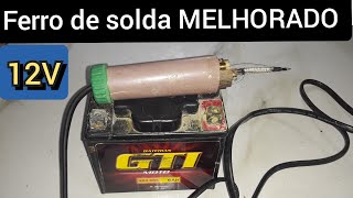 Como fazer um Ferro de solda 12 volts caseiro de Fácil manutenção # ferro de solda