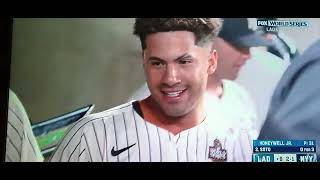 New York Yankees up -close - Gleyber Torres hits a three-run home run, 8th inning, October 29, 2024