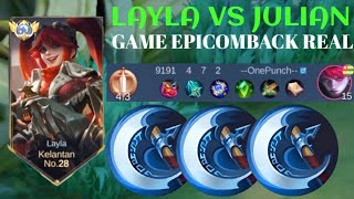 LAYLA VS JULIAN❗BUILD ONE SHOT ENEMY DELETE! nice gameplay | build top 1 global Layla