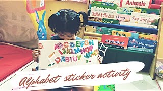 Develop fine motor skills with sticker activity| Learn alphabets with stickers #shorts