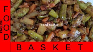 Aloo Gajar Tendli Fry | Aloo Gajar Tendli Fry recipe in English | Potato Carrot Ivy Gourd Fry