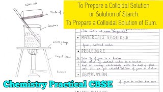 🔵To Prepare a Colloidal Solution or Solution of Starch || 🔵To Prepare a Colloidal Solution of Gum ||