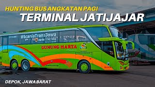 RAME BANGET! Hunting Bus Angkatan Pagi Terminal Jatijajar Depok