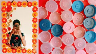 Water Bottle Caps Re-use Idea || Old Mirror Makeover ||Old Mirror to New Mirror