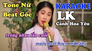 KARAOKE Liên Khúc Cánh Hoa Yêu, Màu Tím Pensee tone nữ beat gốc Thuý Phượng Bolero