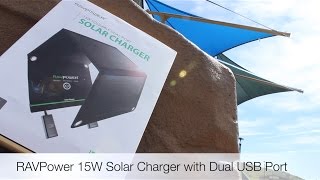 Review of the RAVPower 15W Solar Charger with Dual USB Ports!