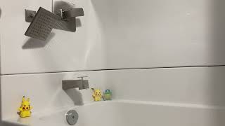 Bathtub Filling ASMR // Low Showerhead Running with Pokemon 1 Hour Loop