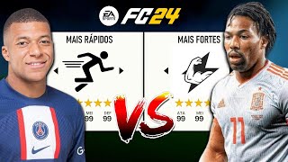 MAIS RÁPIDOS vs. MAIS FORTES - EA FC 24 Experimento