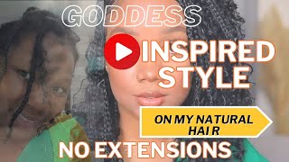 Style My Hair With Me | Goddess Box Braids On Curly Hair |  Goddess Inspired Natural Hairstyle